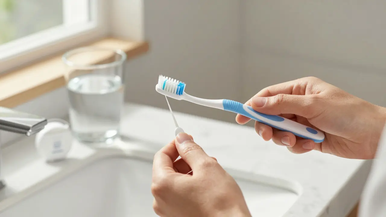 Správná technika čištění zubů s kartáčkem v úhlu 45 stupňů